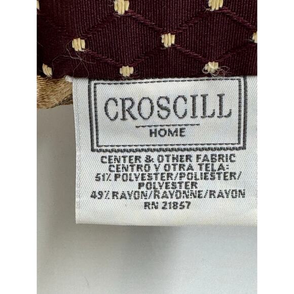 Croscill Home Tapestry Accent Pillow Boudoir Burgundy Gold Fringe Rectangular - Picture 11 of 12